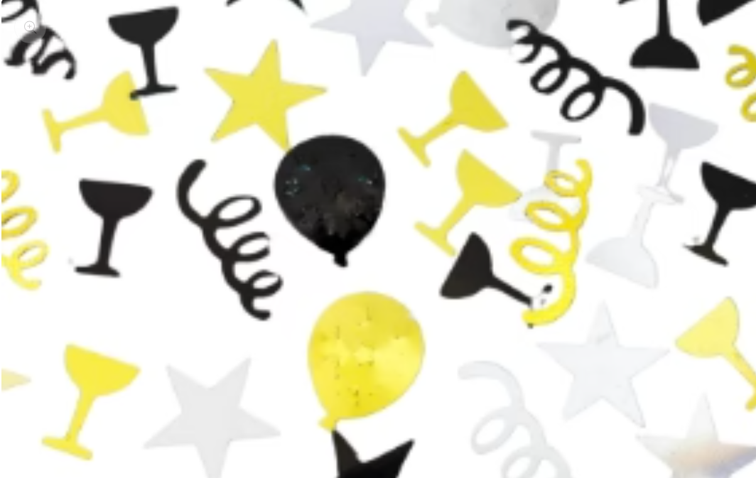 Black and Gold Celebration Confetti (1 LB)