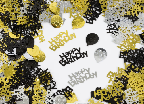 Black and Gold Birthday Confetti (1 LB)