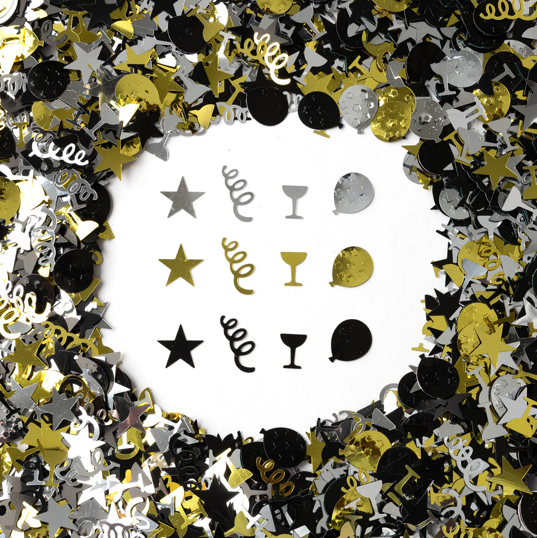 Black and Gold Celebration Confetti (1 LB)